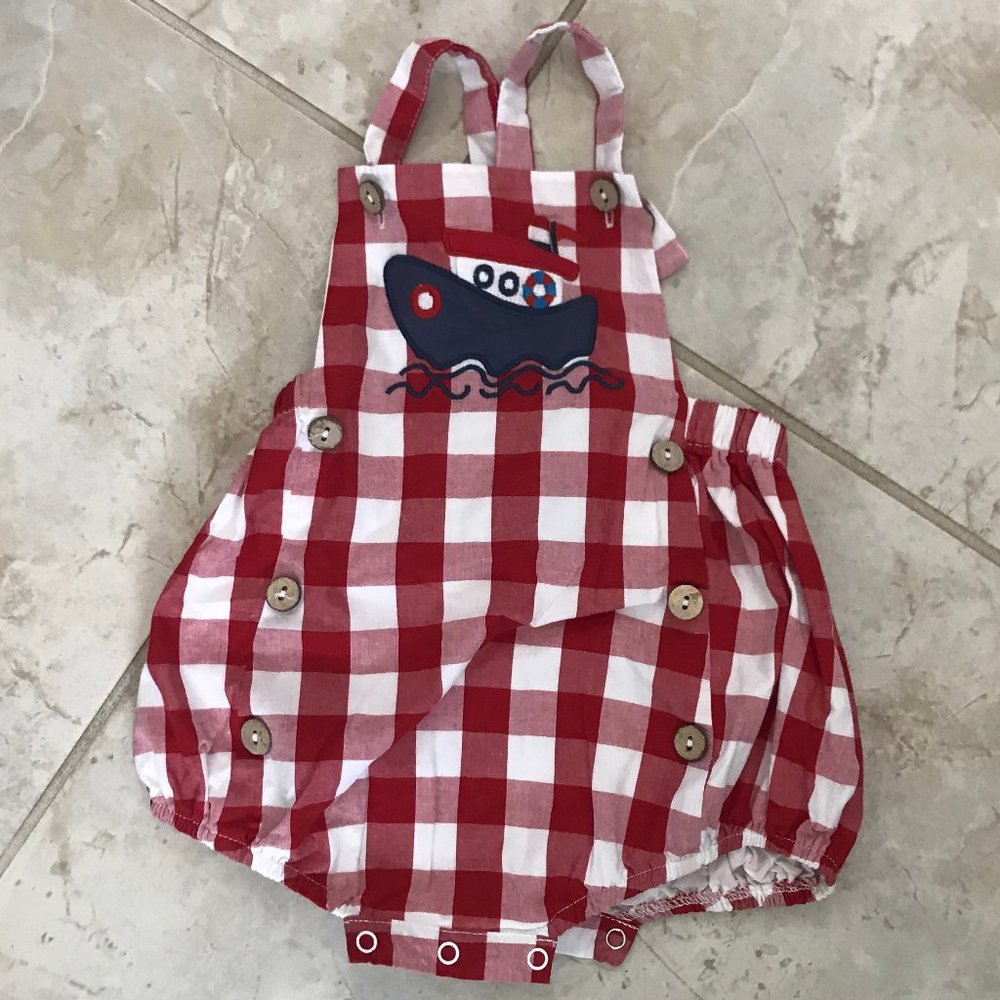 Boy's Checkered Boat Bubble Suit